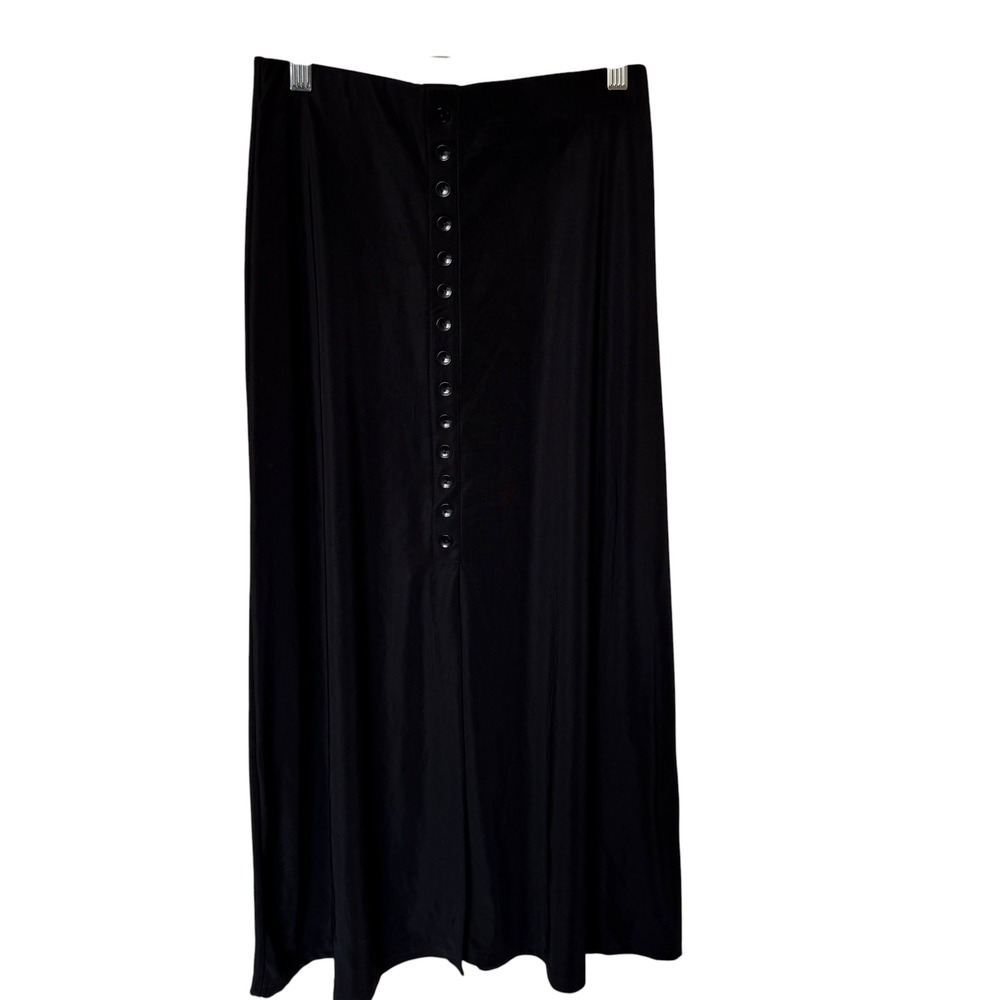 Briggs Maxi Skirt Women S Petite Black vintage Button Front Stretch Minimalist